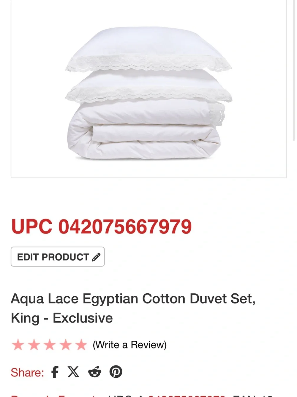 Aqua White Lace-Trim Duvet Cover Set b151s